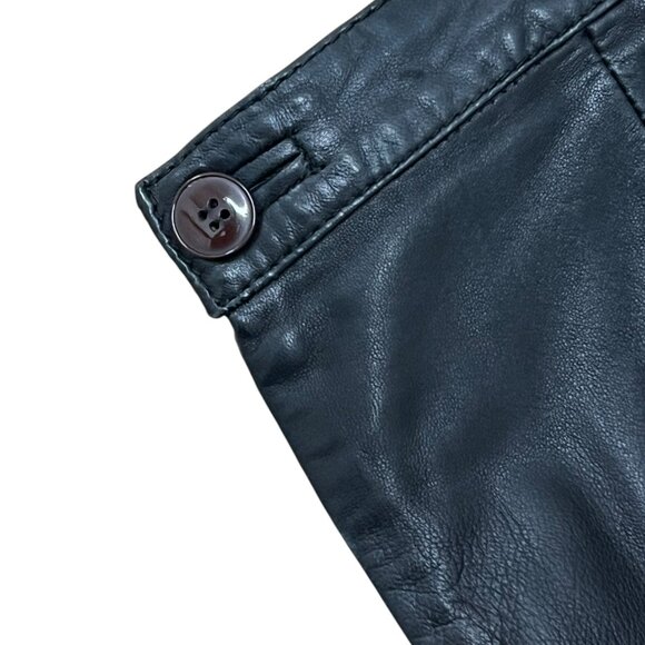 Women’s Vintage Saks Fifth Avenue skirt leather black 1990s - Picture 4 of 7